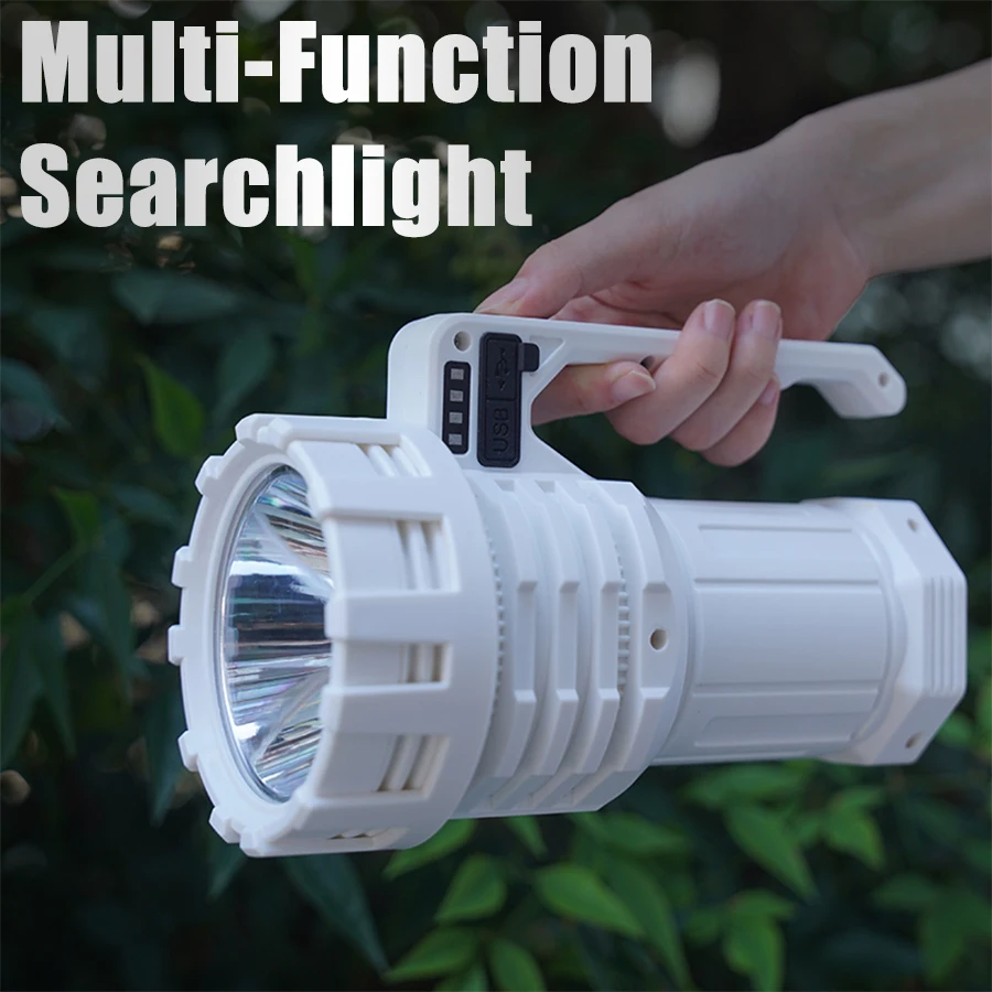 New High Power LED Flashlight Waterproof Fishing Lantern Torch USB Rechargeable Powerful Spotlight Searchlight Camping Lamp