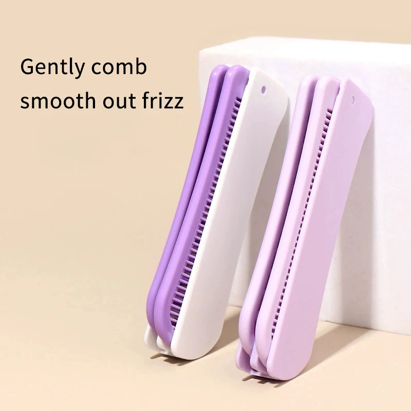 Portable Travel Folding 2-in-1 Brush Anti-static Styling Comb Professional Hair Styling Tool Special For Real Hair Wigs