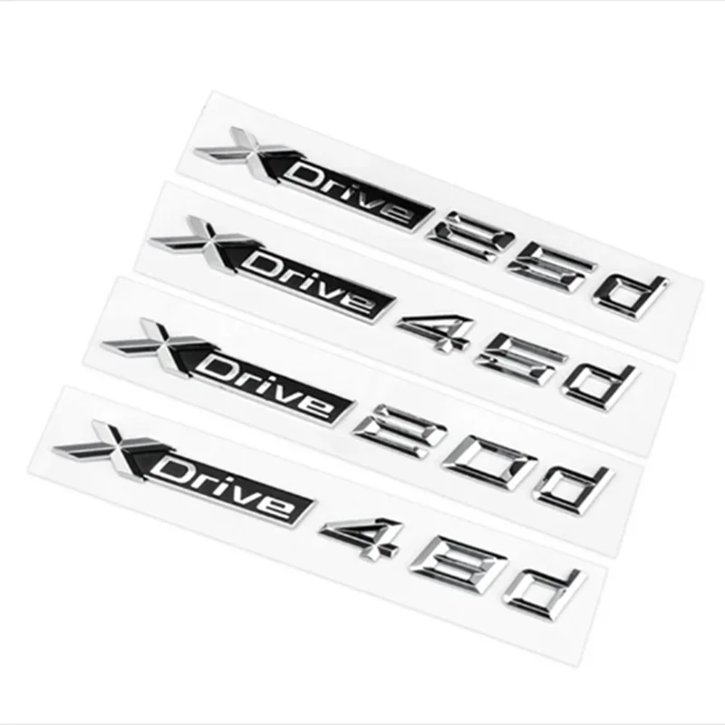 

3d ABS Chrome Car Trunk Fender Badge Xdrive Emblem Logo Sticker For BMW X1 X3 X4 X5 X6 X7 XDrive 20d 18d 30d 40d 50d Accessories