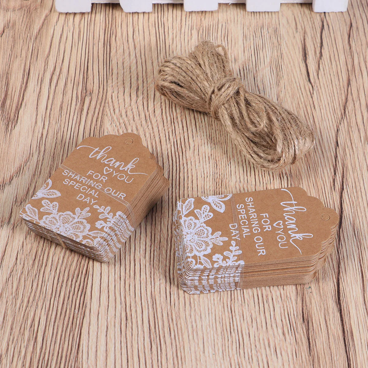 100 Pcs Kraft Paper White Labels Printed Tags Wedding Fridge Magnets for Favour