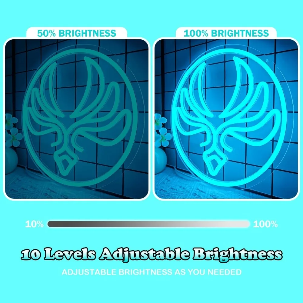 Game Neon Sign Dimmable Vision Neon Signs for Wall Decor Anemo Led Sign Anime Neon Lights for Game Room Man Cave Decoration