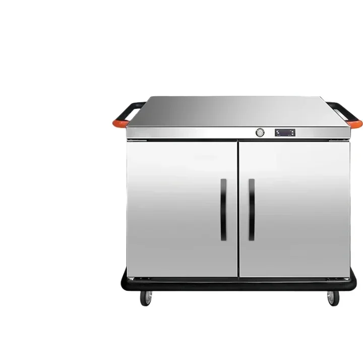 Commercial push-pull banquet insulation food delivery truck, hotel canteen confinement center mobile insulation cabinet