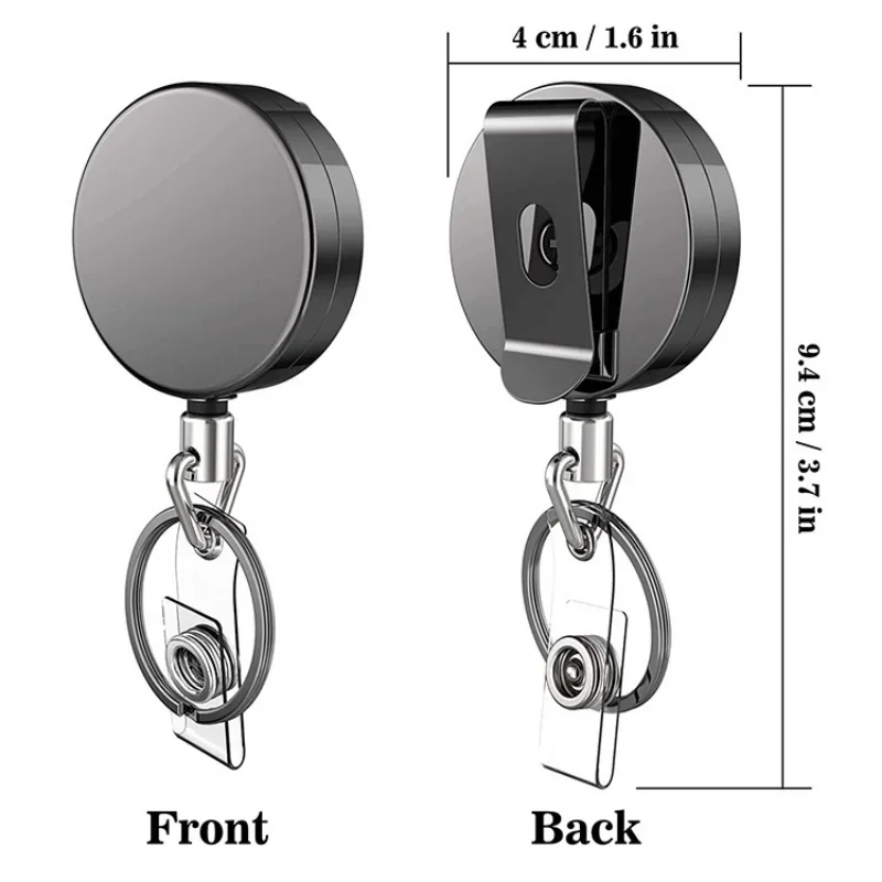 Pull Keyring Retracting Extendable Metal Wire Telescopic Key Ring 60cm Wire rope Anti-theft Keychain Key Chain Ring Clip