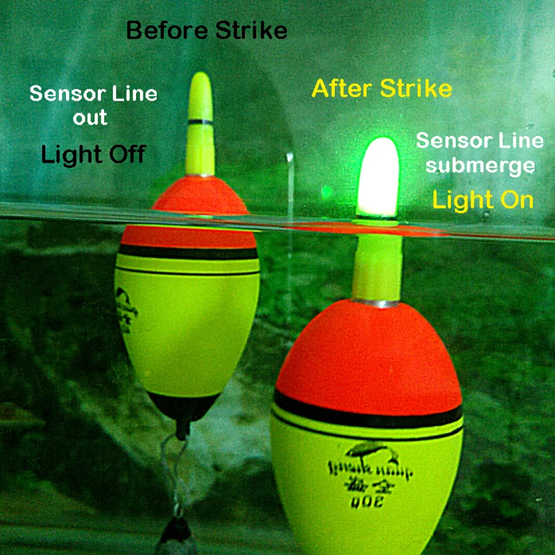 Smart Fishing Float Alarm Fish Bait LED Light Automatic Night Electric EVA Buoy Strike Indicator Bighead Carp Intelligent Bobber