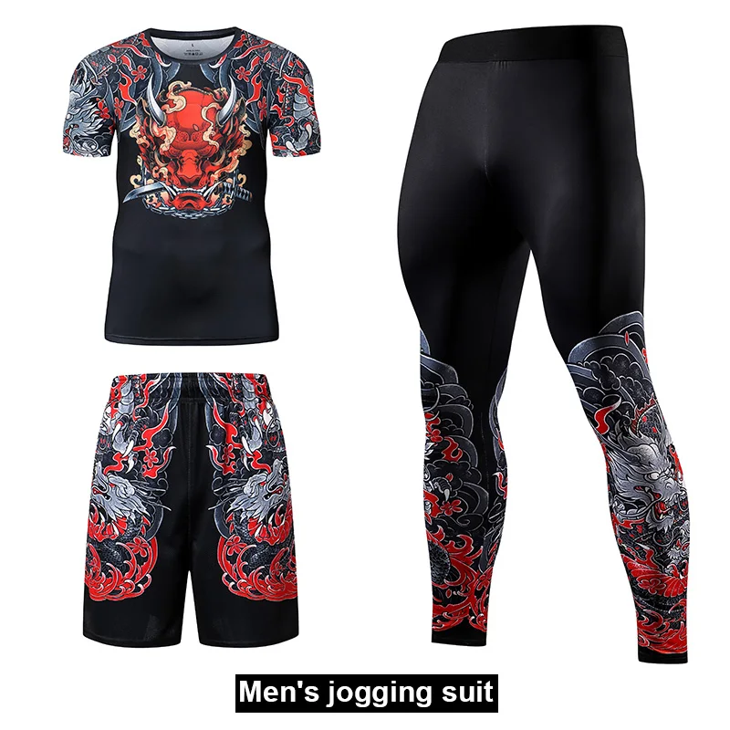 Men\'s Compression Sportswear Running Sport Suits Basketball Gym Fitness Jogging MMA Rashgard Male Quick-drying Tights Tracksuit