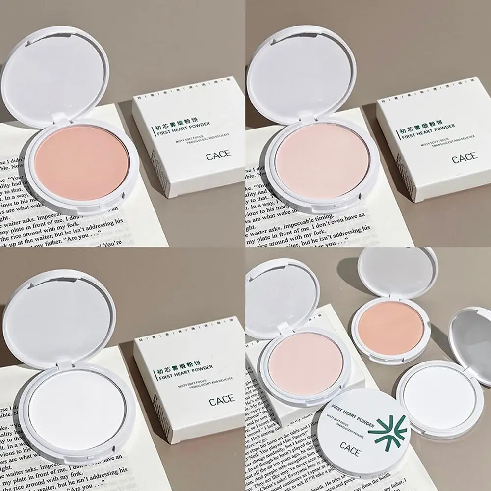 Transparent White Face Pressed Powder Matte Compact Long Lasting Oil Control Setting Powder Full Coverage Waterproof Makeup