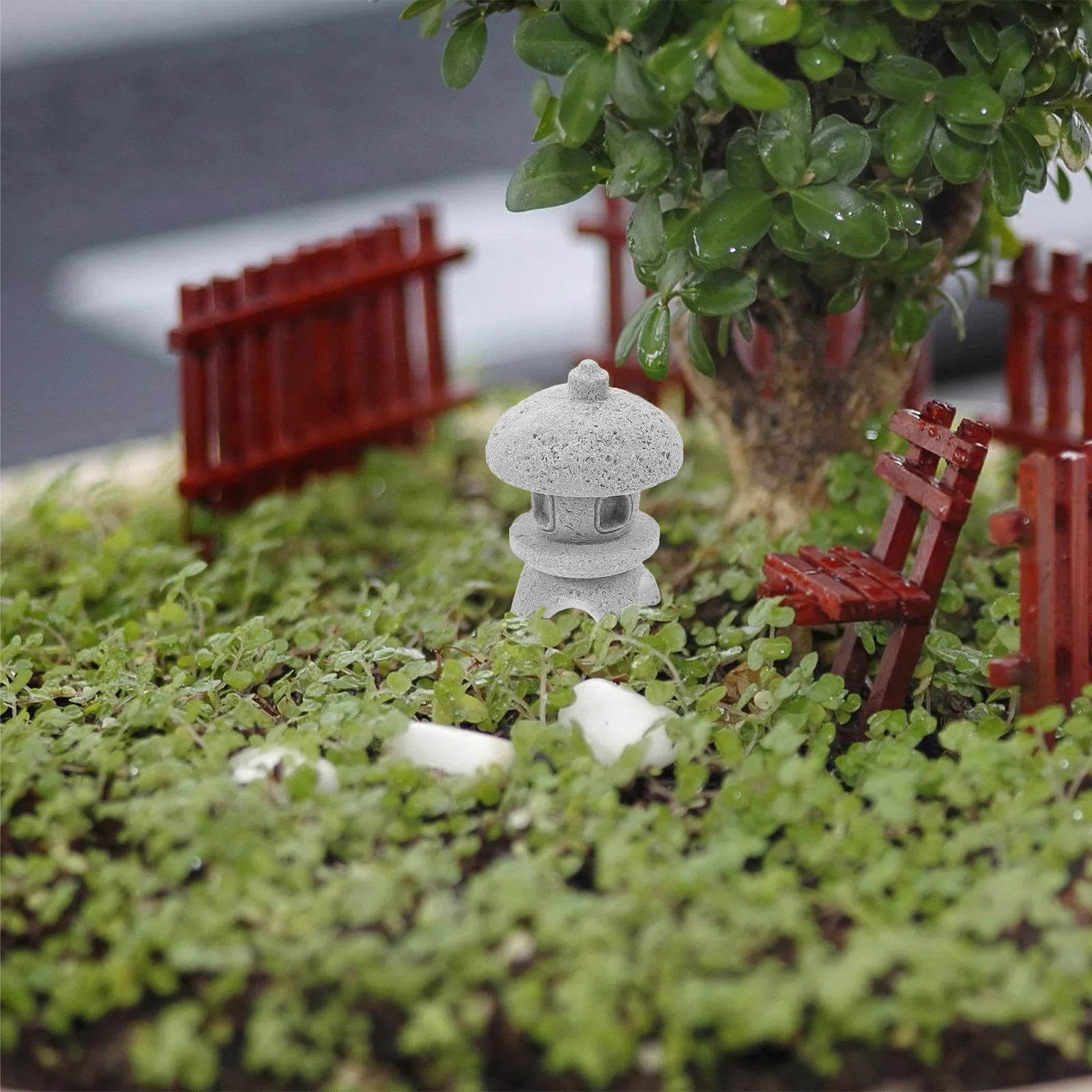 3Pcs Stone Pavilion Statue Sandstone Pagoda Sculpture Outdoor Garden Bonsai Miniature Landscape Decor Pagoda Statue