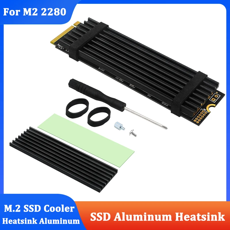 M.2 NVMe SSD Heat Sink Aluminum Radiator Solid State Drives Cooler for M.2 2280 PCI-E SSD for Raspberry Pi 5