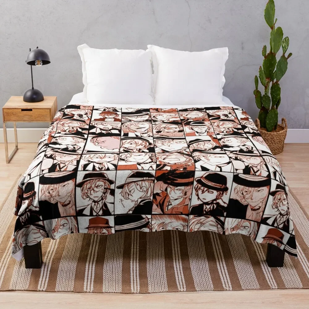 chuuya collage- manga color version Throw Blanket decorative christmas decoration Summer Beddings Cute Plaid Blankets