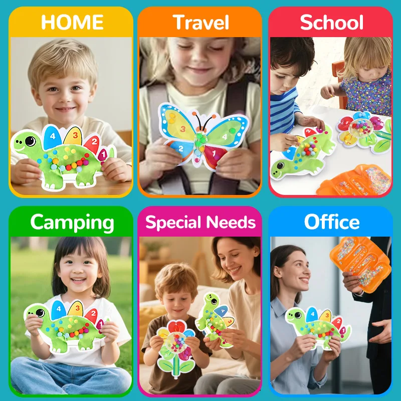 Juguete sensorial de clasificación de colores Montessori con bolas coloridas para jóvenes, juguetes antiestrés para apretar, juego de habilidades motoras finas, regalo de cumpleaños