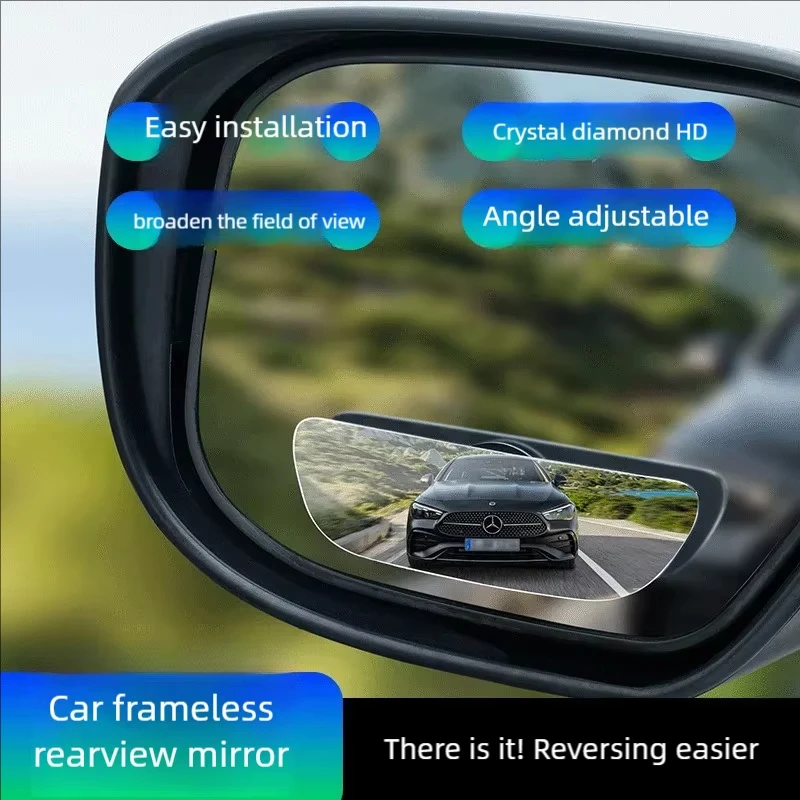 

Ultra-clear Edgeless 360 Adjustable Blind Spot Mirror Rearview round Mirror Wide Angle Car Rear View Mirror Auxiliary Accessory