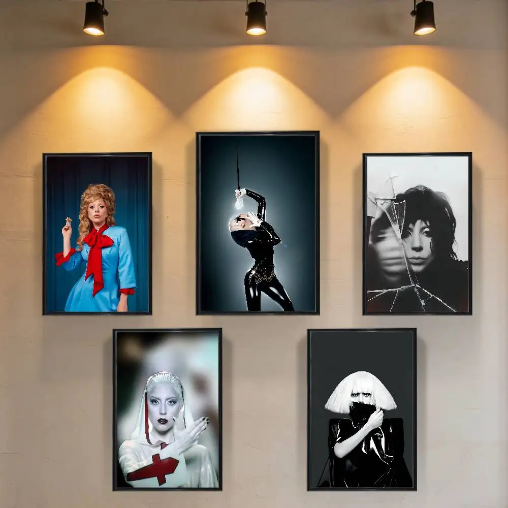 

Die With A Smile L-Lady Gaga Poster Trendy Wall Art For Coffee Office Bar Decoration Best Gift Good Sticker Printed On PP Paper