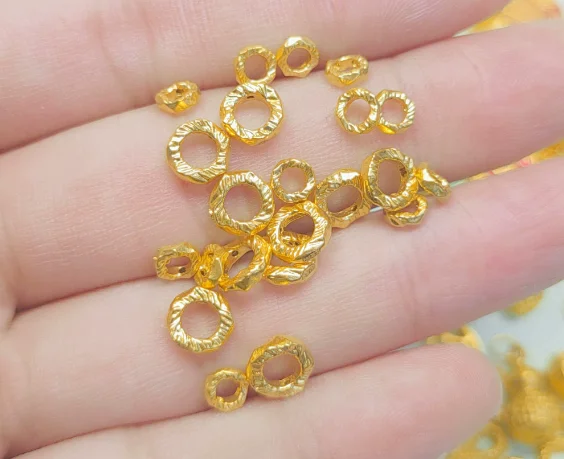 

24k pure gold jewelery spacers gold stoppers for beads