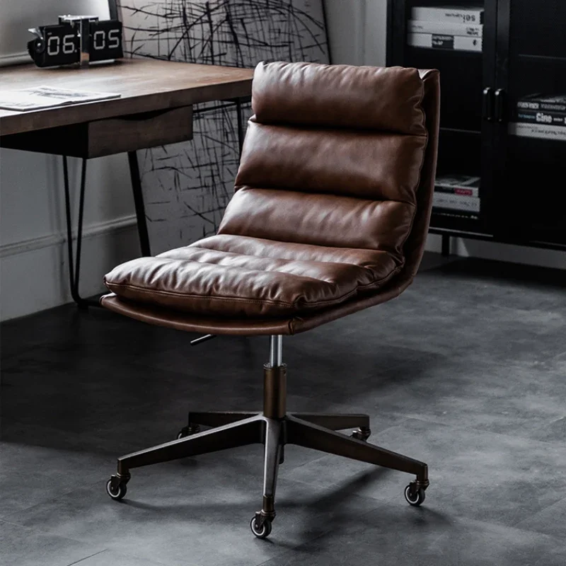 

Game Leisure Computer Chair Leather Designer Swivel Executive Office Chairs Armless Desk with Wheels Cadeira Office Furniture