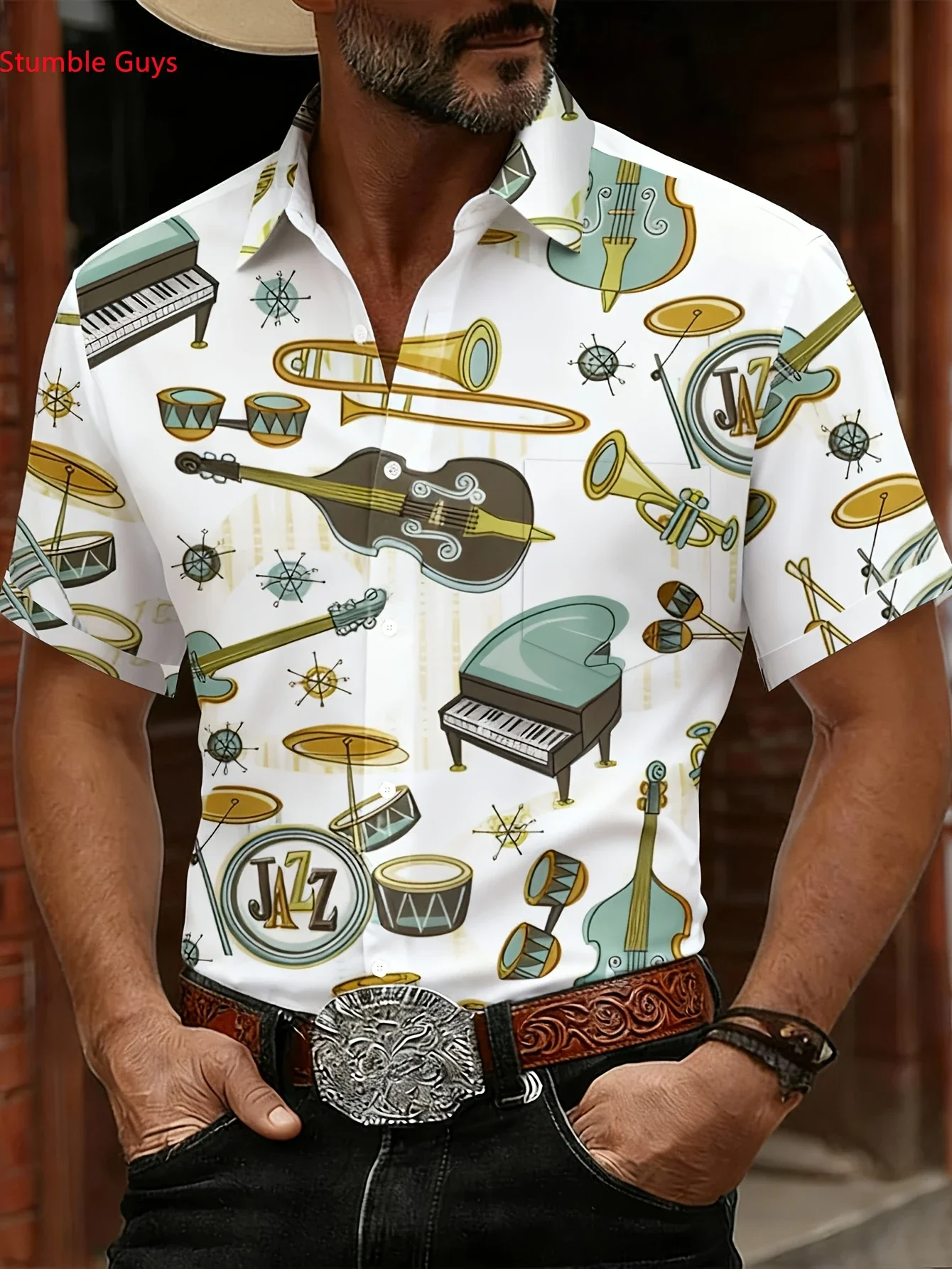 

Men's Lightweight Hawaiian Shirt Summer Casual Man Short Sleeve Fashion Print Breathable Beach Holiday Party Outfit Shirts
