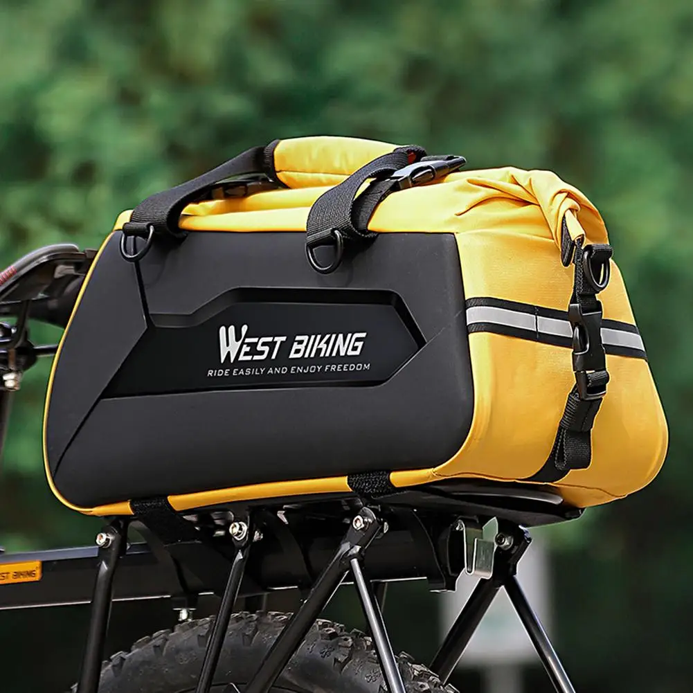 13-25L Bicycle Rear Seat Bag Reflective MTB Mountain Bike Pannier Bag Waterproof Cycling Rack Trunk Cargo Bag Bike Accessories