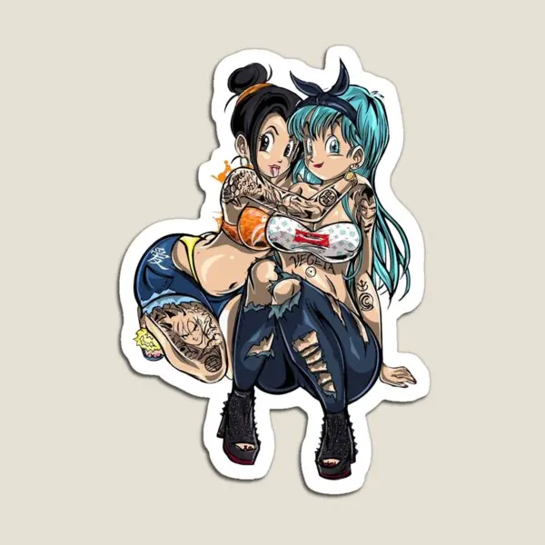 Bulma And Chichi A Bulma And Chichi A Bu Magnet Cute Toy Holder Funny Kids Baby Refrigerator Children Magnetic