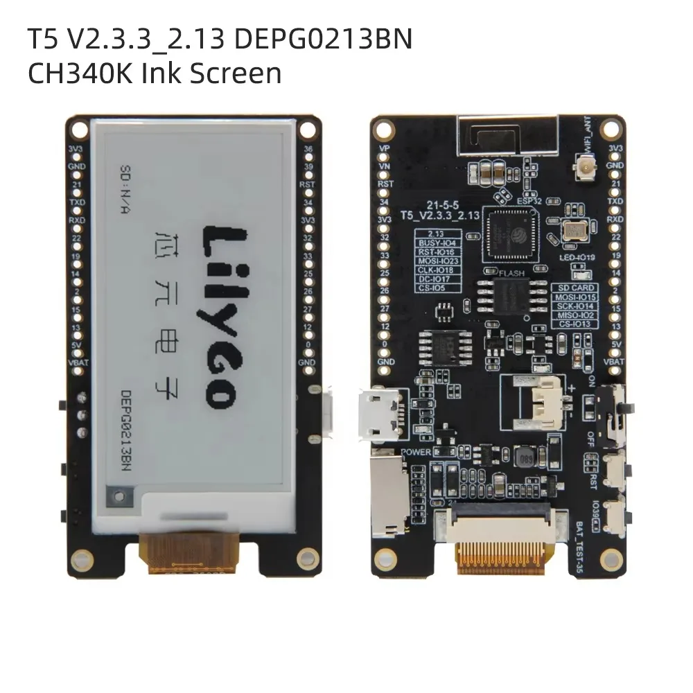 TTGO T5 V2.3.1_2.13 بوصة شاشة ورق إلكتروني رقاقة سائق جديدة