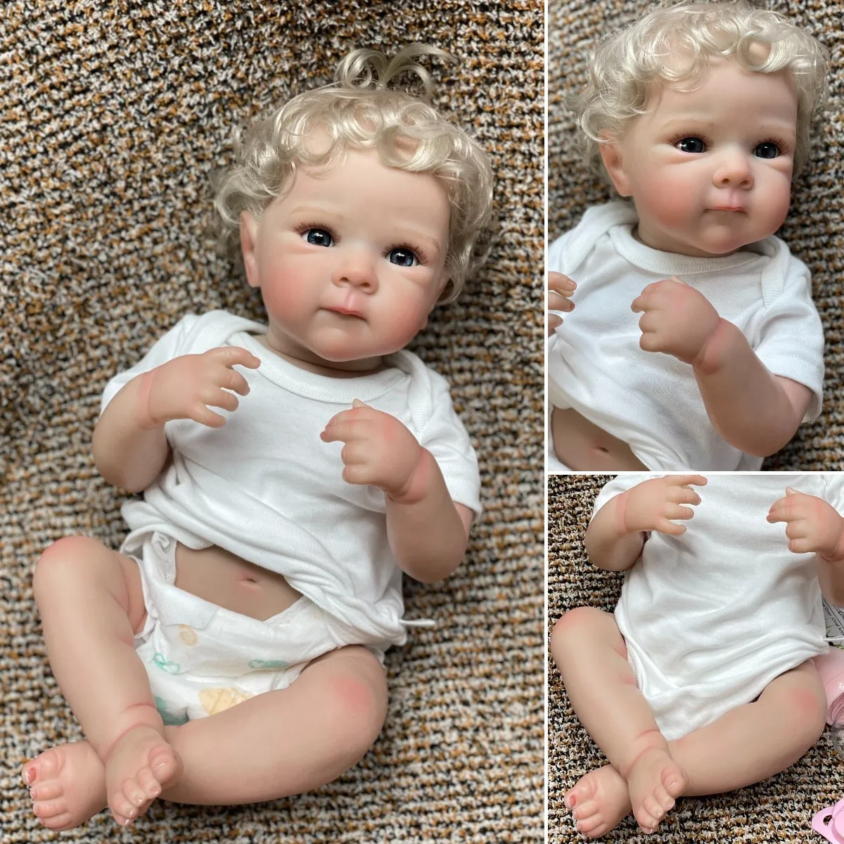 

18 Inch Bettie Reborn Girl Bebe Handmade Full Body Silicone Vinyl Lifelike Newborn Baby Doll