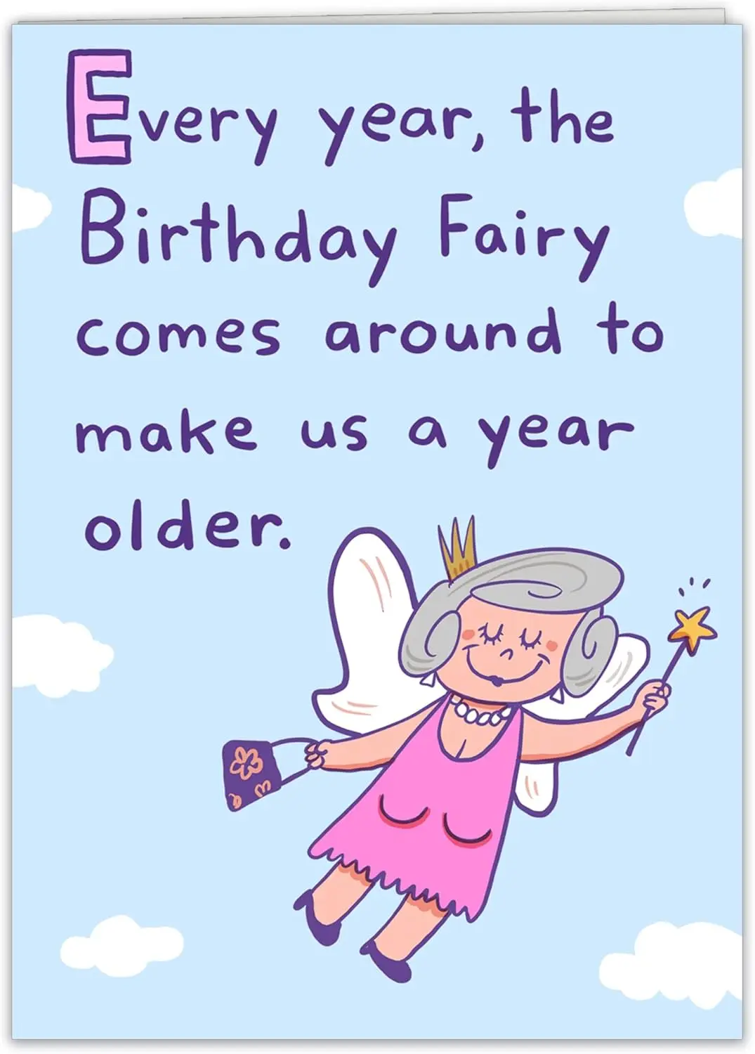 

Забавная открытка на день рождения для женщин, мужчин, мужа, жены, друзей и коллег (Фея Дня рождения)