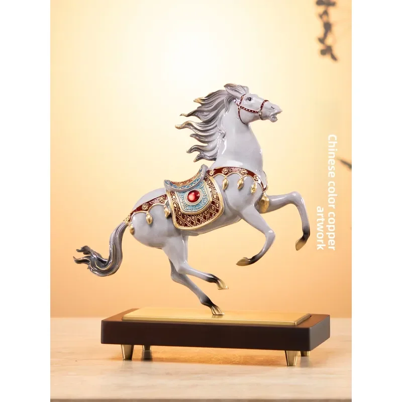 Horse Arrives Success Brass New Chinese Style Zodiac Horse Living Brass Handicraft Home Decor Metal Handicraft