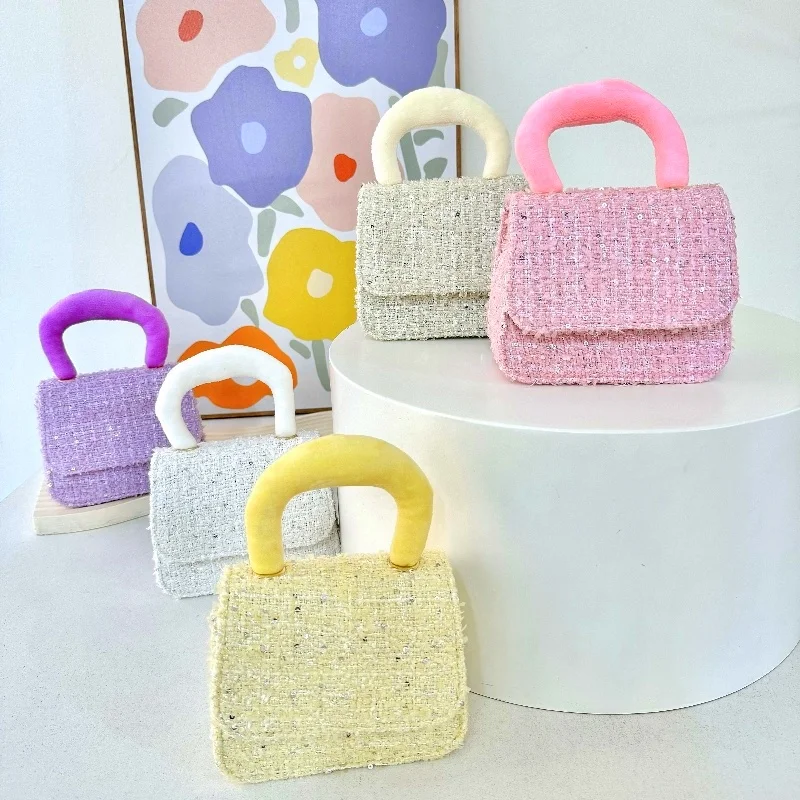 New Cute Macaron Color Small Bag, Small Fragrant Style Woven Crossbody Bag Single Shoulder Handheld Wallet Fashionable bag