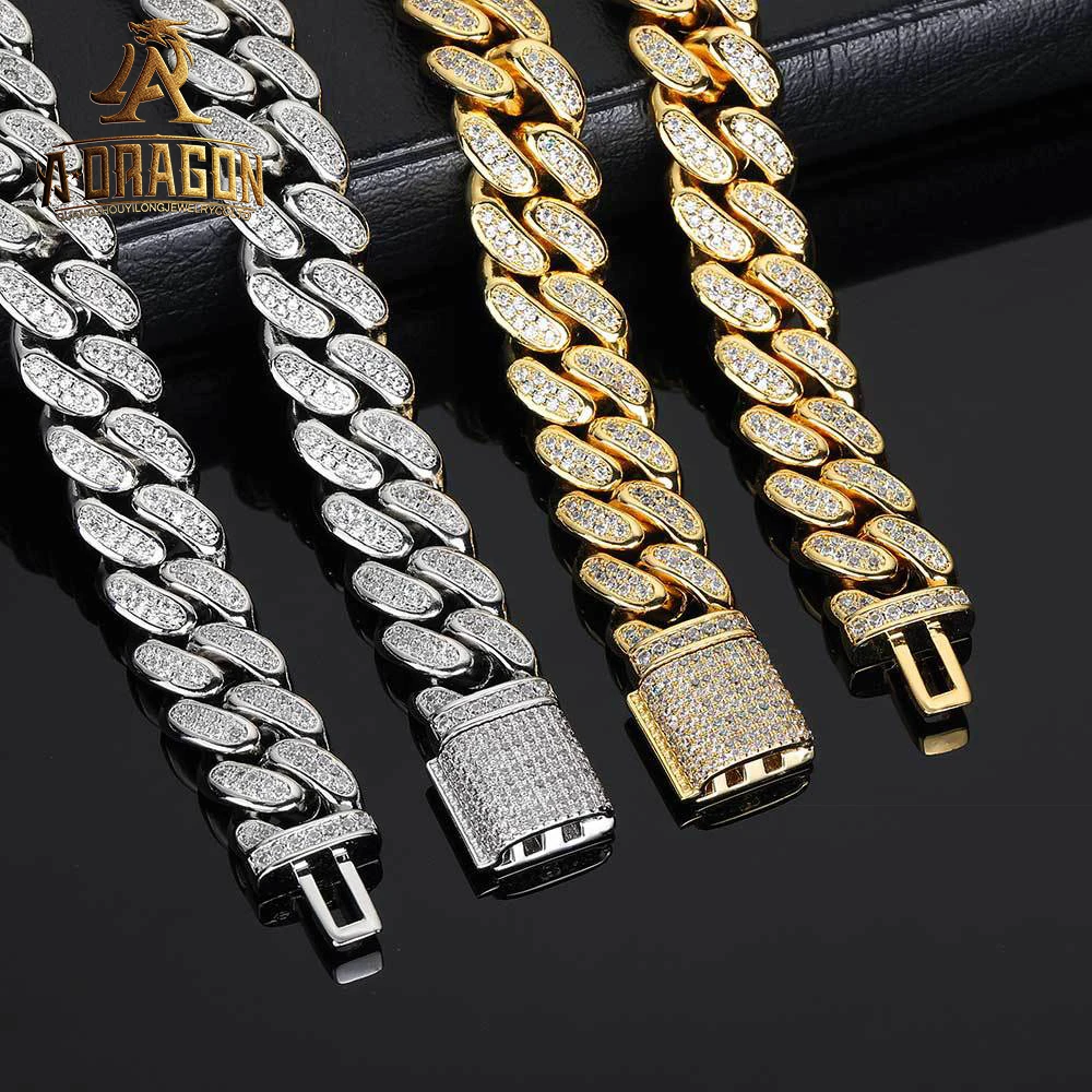 High Quality Custom Pass Diamond Tester Iced Out Silver 925 Cuban Link Chain Vvs Moissanite Chain Cuban