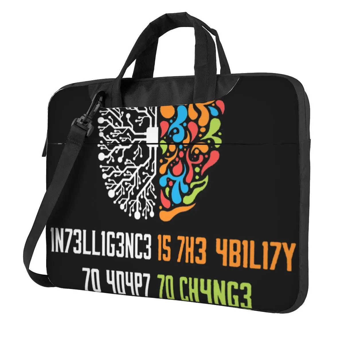 Intelligence Is The Ability To Adapt To Change Laptop Sleeve Bag Science Shockproof Briefcase Bag 13 14 15 Funny Computer Pouch