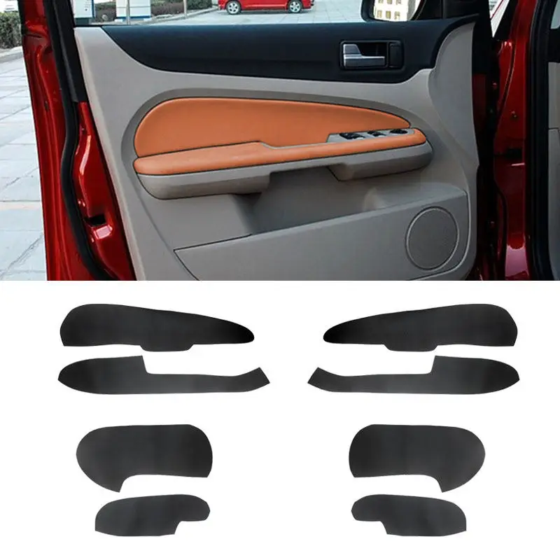 

For Ford Focus 2005 2006 2007 2008 4pcs Microfiber Leather Car Interior Door Handle Armrest / Doors Panel Cover Inner Trim