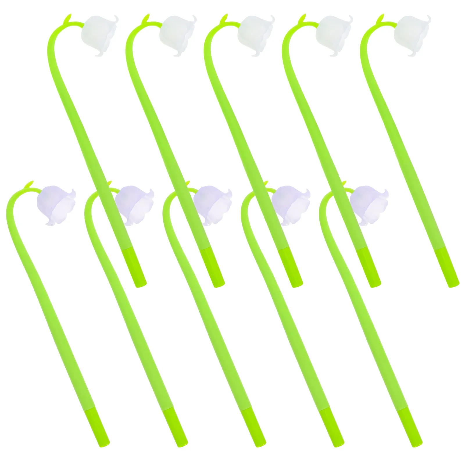 

10Pcs Lily Flower Gel Pens Ergonomic Design Smooth Writing Student Prize Gifts Portable Writing Accessories Cute Pens for Girls
