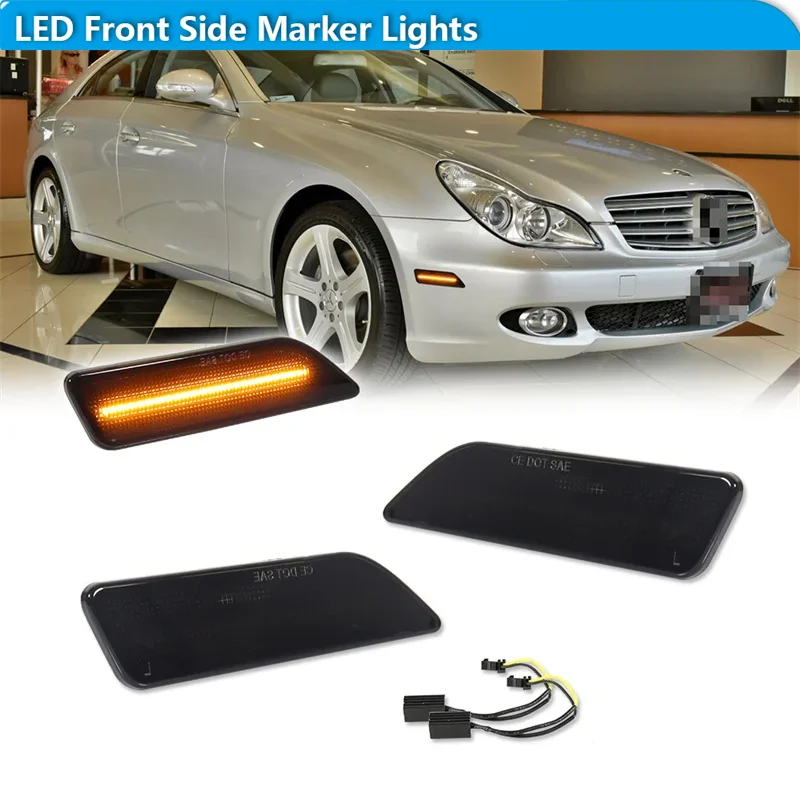 

Для Mercedes CLS500/CLS55 AMG/CLS550/CLS63 AMG Автомобильный янтарный/белый светодиодный передний бампер, боковые габаритные указатели поворота, парковочные огни