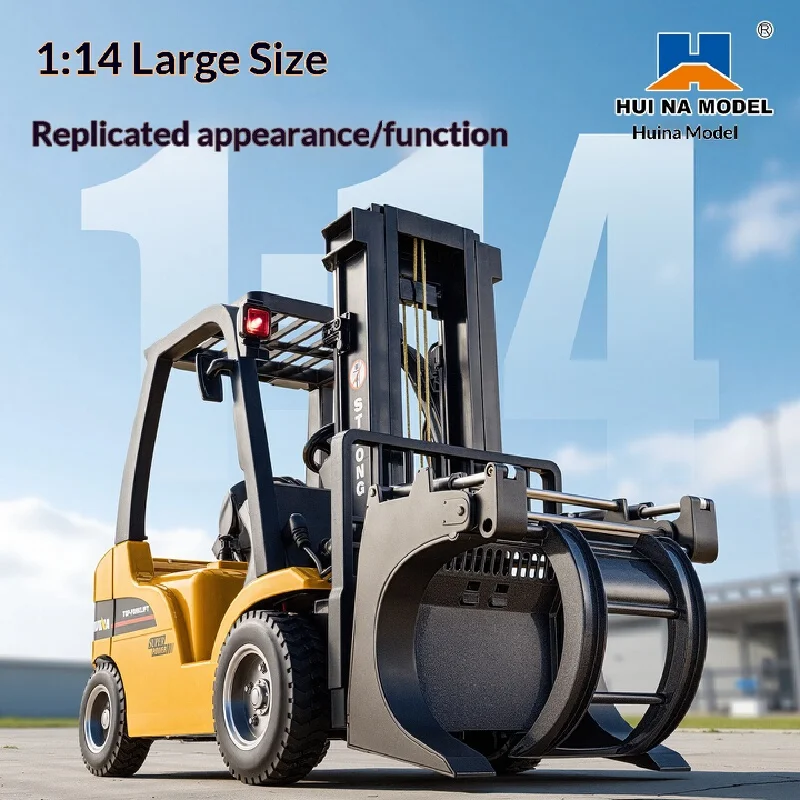 

In Stock Hui Na Model Rc Forklift 1：14 Scale 14 Channel Alloy Remote Control Engineering Vehicle 1577 With 1578 Pallet Rc Toys