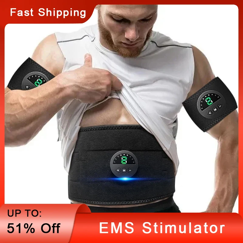 EMS Abs Training Abdominal Massager Electric Muscle Stimulation Weight Loss Abs Belly Fat Burning Bodybuilding Slimming Machine