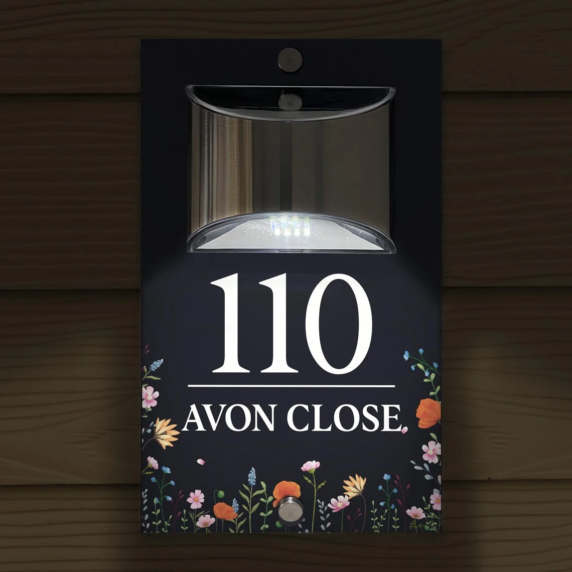 

Изготовленный на заказ солнечный знак с номером дома, знак с подсветкой, угловой цветок, луга, дизайн, знак с адресом и номером, дверной знак