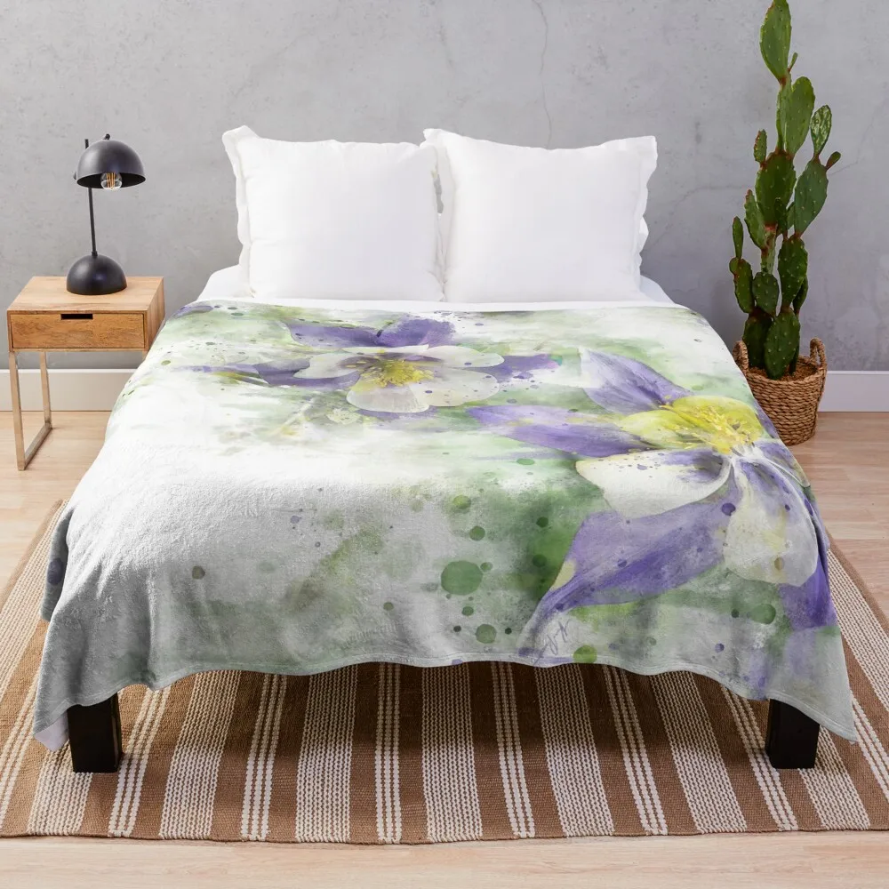 Colorado Columbines Throw Blanket Warm Stuffeds Blankets