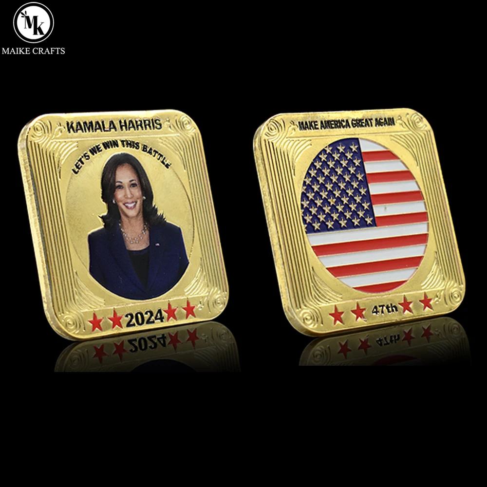 2024 Kamala Harris Gold Bar First Woman US President in History Commemorative Coin Supporters Fan Collection Gift