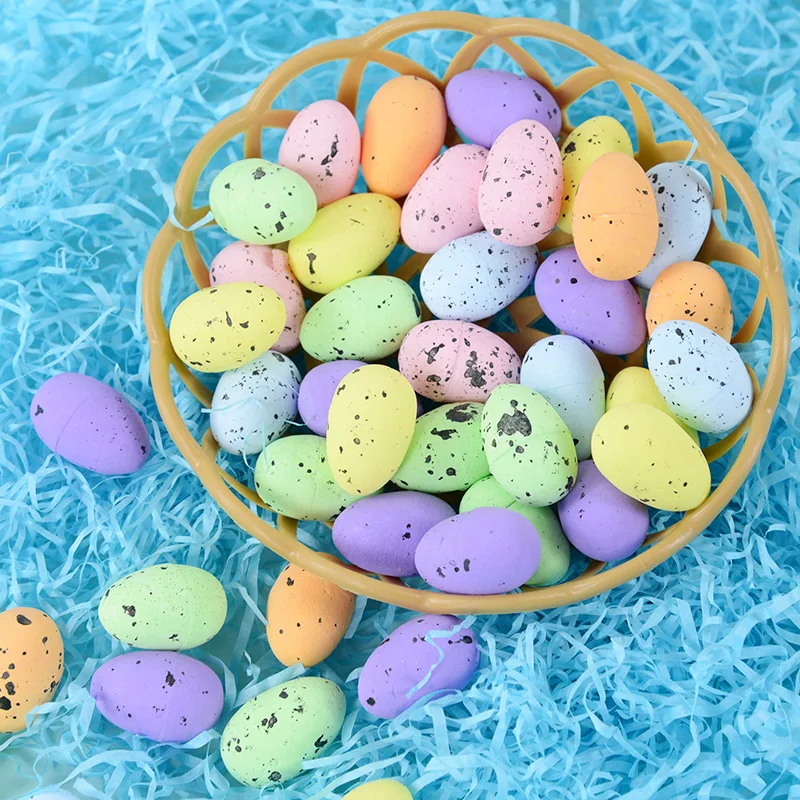 20Pcs Colorful Easter Eggs DIY Craft Wreath Accessories Easter Spring Decoration Kids Gifts Favors Mini Foam Bird Pigeon Eggs