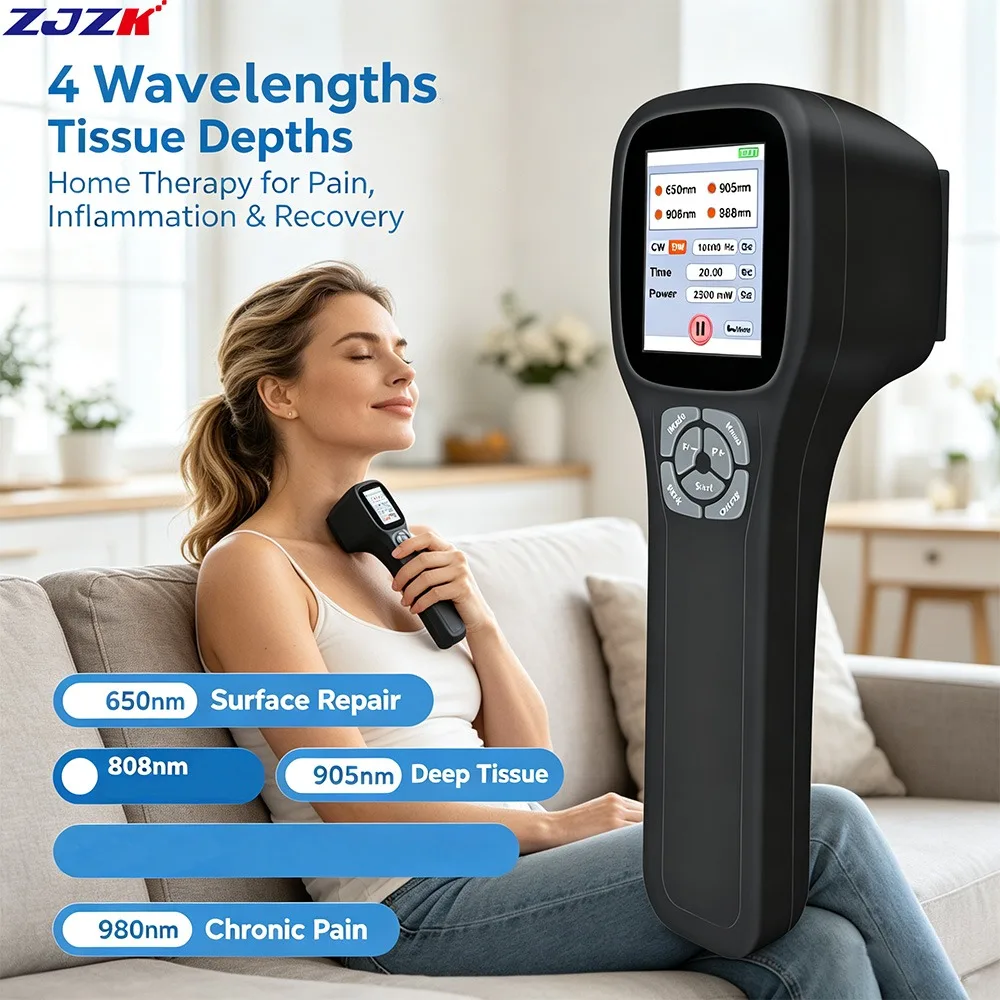 ZJZK LLLT Cold Laser Therapy Device 2500mW NIR Red Light Phototherapy Machine for Arthritis Sciatica Inflammation Pain Relief
