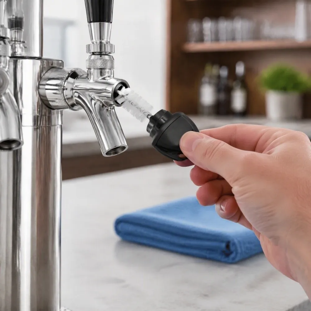 12PCS Essential ABS Beer Tap Brush Insect Blocking Tap Plug Draft Beer Spout Cleaning Brush Black Tap Plug For Draft Beer System