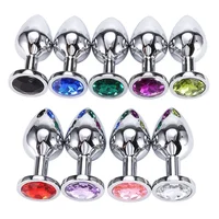 S/M/L Size Anal Plug Sex Toys Round Shaped Metal Stainless With Crystal Jewelry Smooth Steel Butt Small Tail Female/Male Dildo - Image 3