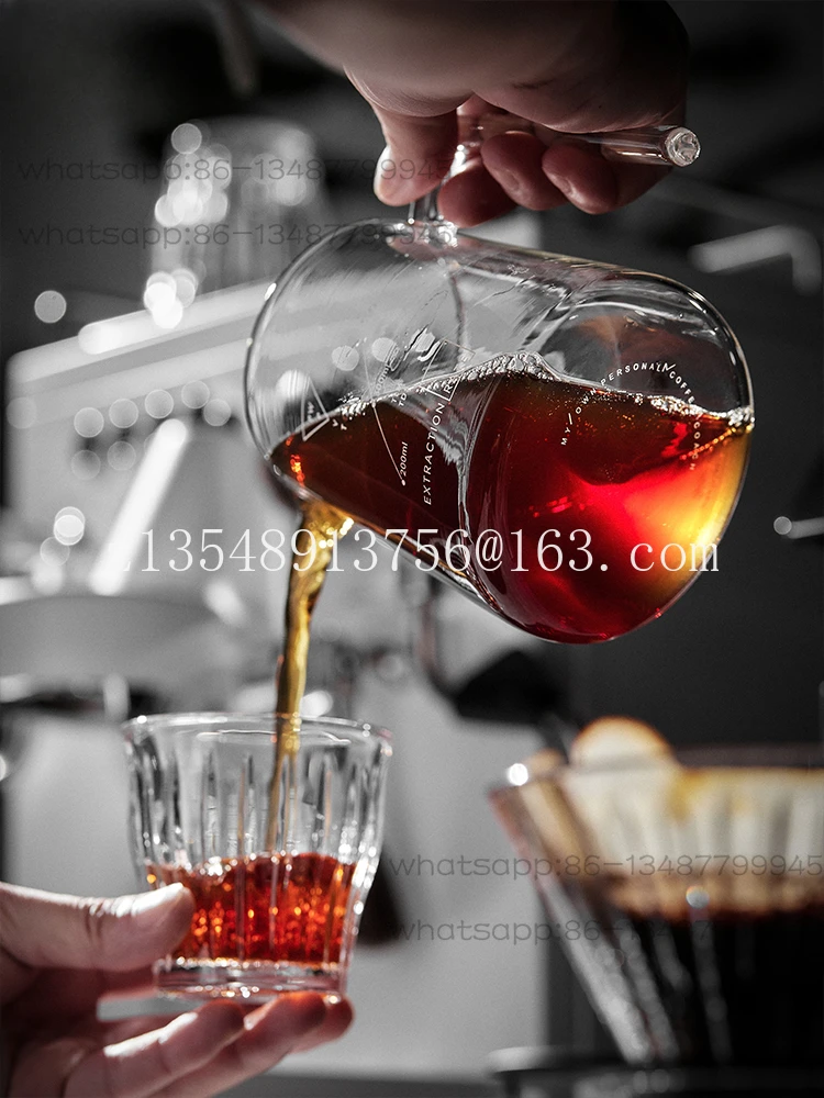 Hand brewed coffee glass firefly sharing pot with scale, fair cup, coffee utensil, teapot