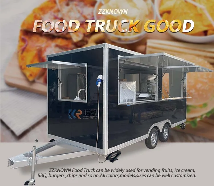 OEM 4.5M Food Truck Ice Cream Kiosk Cart Street Fast Food Catering Trailer Mobile Hot Dog Vending Van Food Traider