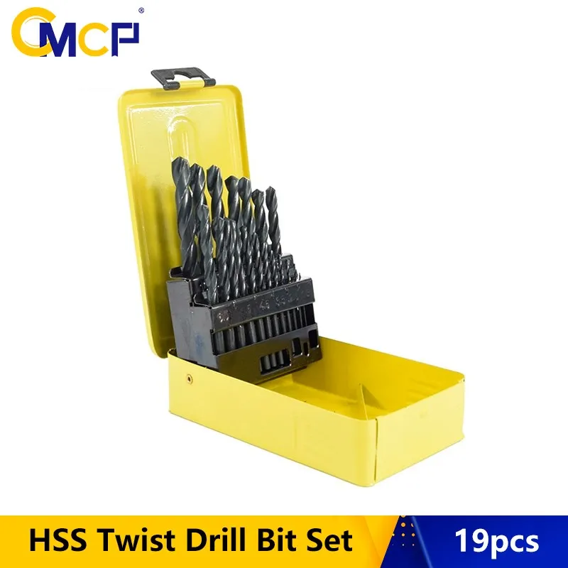 

19pcs 1.0-10mm HSS Twist Drill Bit Set Nitriding Coating Metric Drill Bit Core Drill Bit Wood Metal Drilling