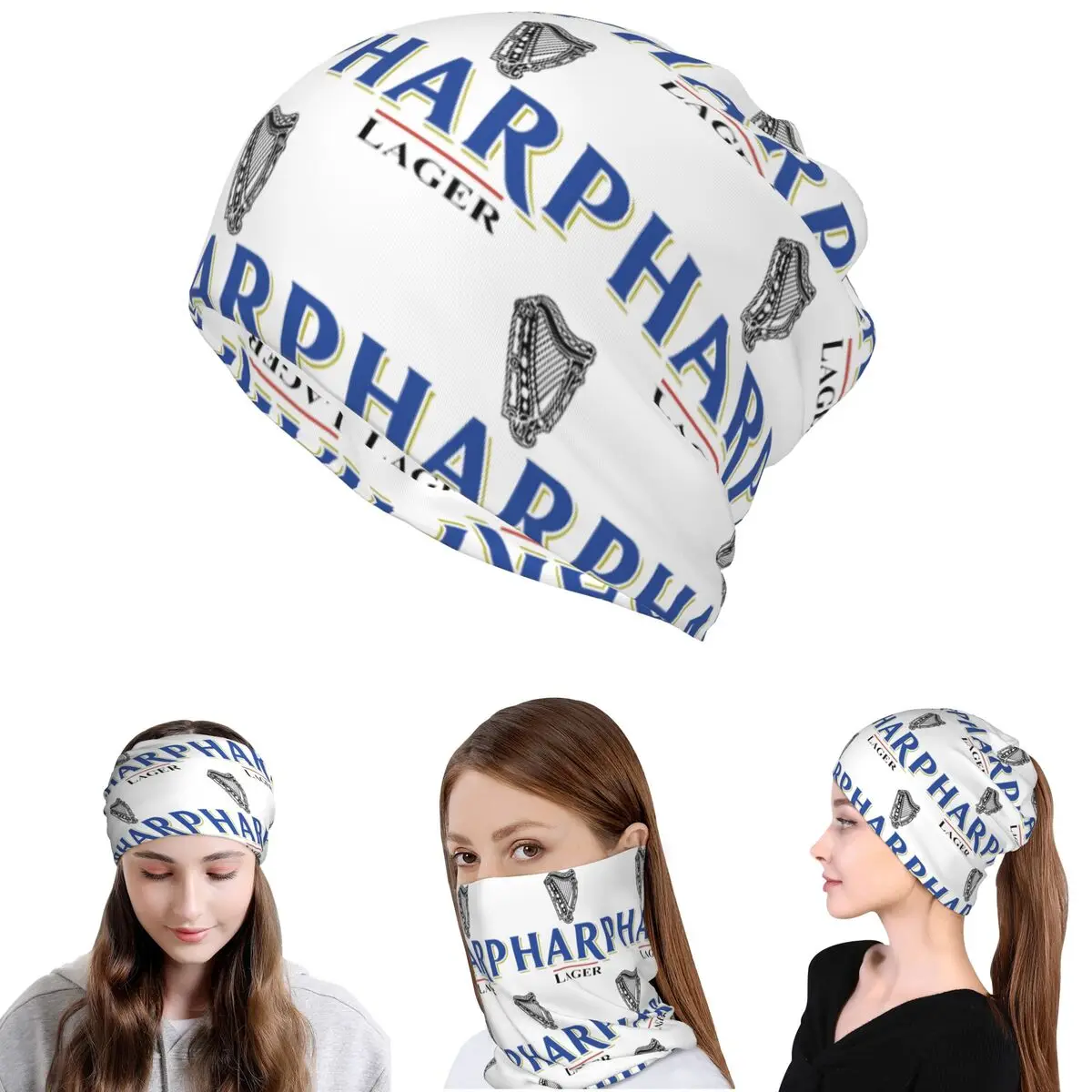 

Harp By Guins Bandana Neck Cover Wrap Mask Scarf Multi-use Cycling Scarf Beanies Hat Unisex Adult Breathable