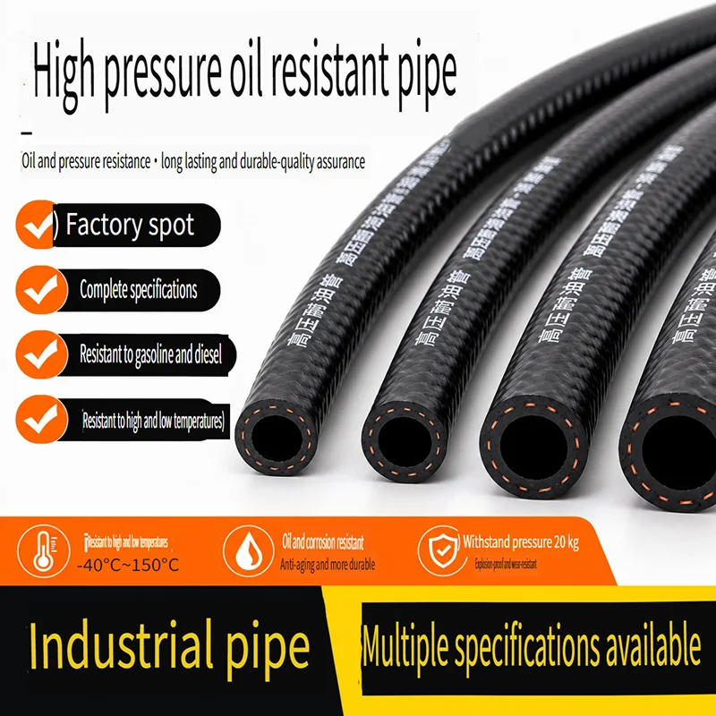 Flexible NBR Rubber Fuel Pipe Tube for Petrol Diesel Oil Resistant Car Hose 4mm to 38mm Diameter Various Sizes Available