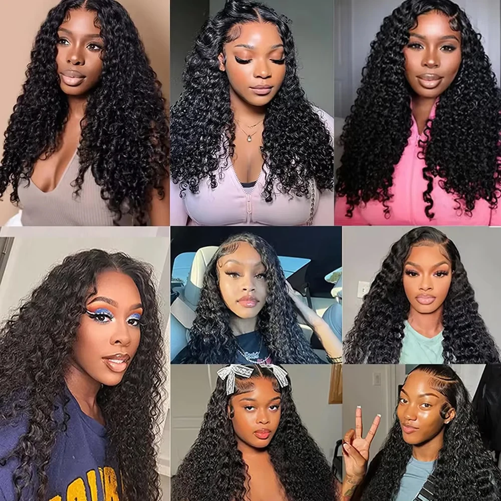 Burmese Curly Hair Wigs 36 38 Inch 13x4 HD Lace Front Human Hair Wigs Pre Plucked Deep Wave Brazilian Glueless Lace Frontal Wigs