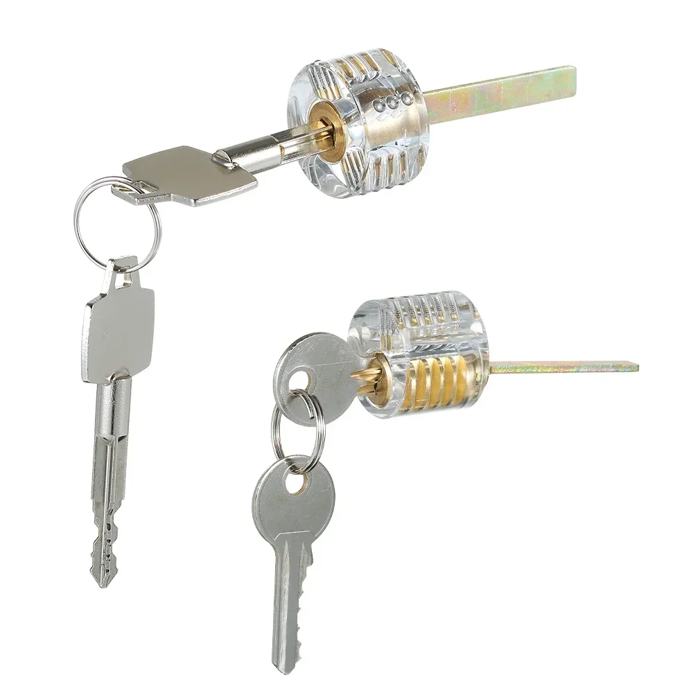 8 PCS Visible Practice Lock Set Transparent Padlock Tubular Lock Picking Training Locksmith Tools Lockpicking Set for Beginners