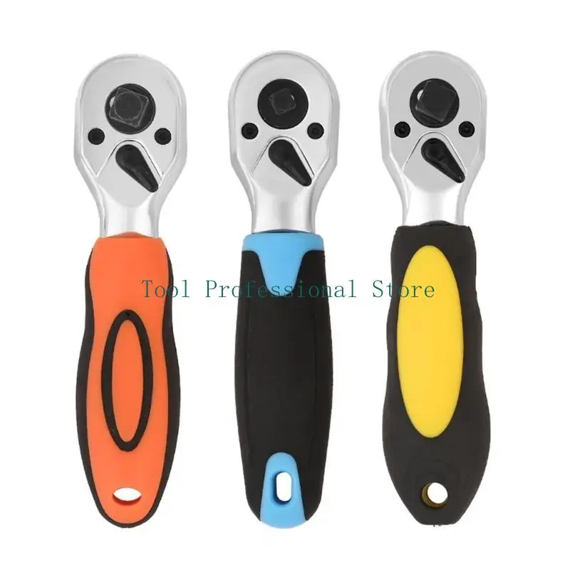 57QF 72-Tooth Dual-End Straight Handle Ratchet Wrench Corrosion Resistant Repair Tool