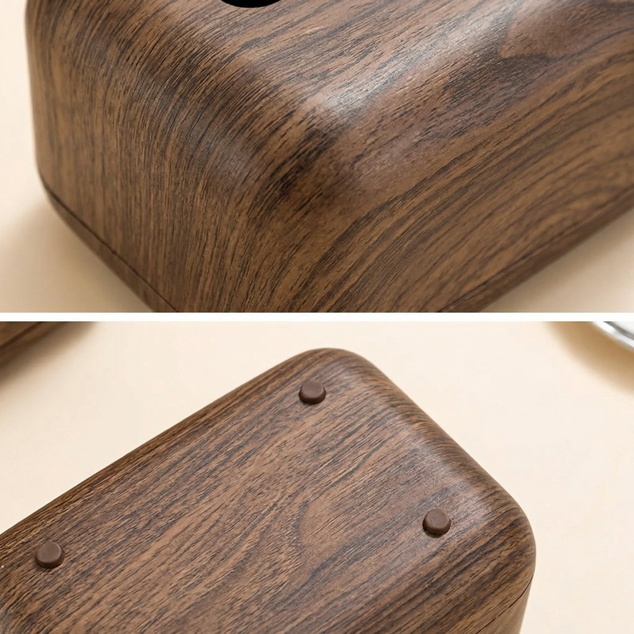 Vintage Faux Wood Plastic Tissue Box Cover Chinese Desktop Napkin Dispenser Home Restaurant Decor Christmas Halloween Gift view 2
