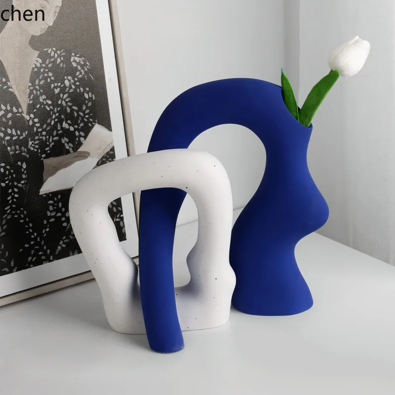 YFY Creative Ceramic Irregular-Shaped Vase, High-End Home Decor for Living Room,   TV Cabinet, Wine Cabinet Ornament